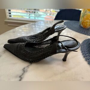 Stuart Weitzman Size 7.5 Elegant Black Women's Slingback Heels